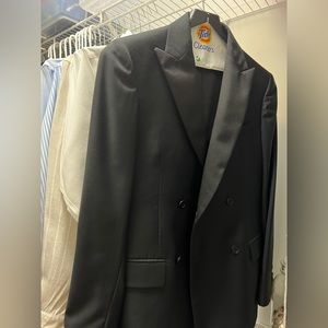 Saks Fifth Avenue black double-breasted 36R suit jacket